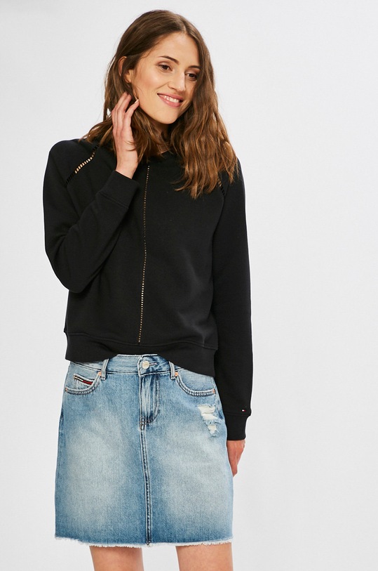 Tommy Hilfiger - Mikina bez kapucne čierna WW0WW22292