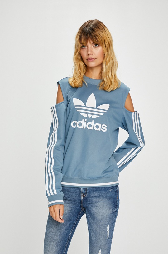 adidas Originals - Суичър DH2945 без качулка син DH2945