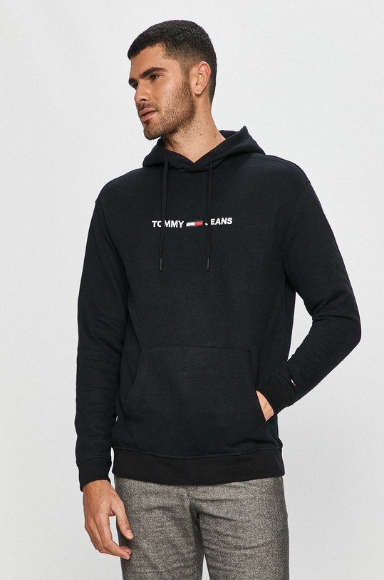 Tommy Jeans - Mikina potlač čierna DM0DM05146