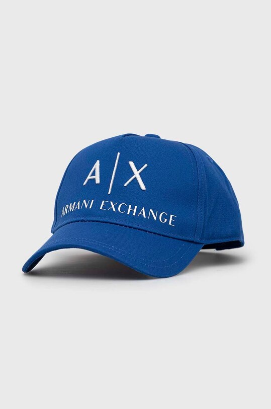 Бавовняна шапка Armani Exchange аплікація блакитний 954039.CC513