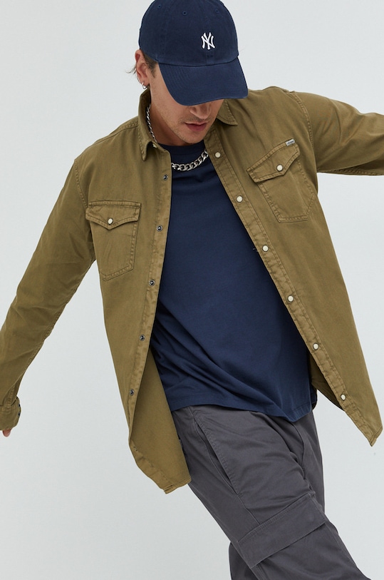 Jack & Jones koszula bawełniana bawełna zielony 12138115
