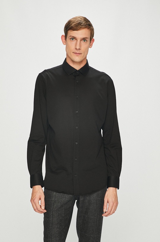 s.Oliver Black Label - Košeľa slim čierna 12.811.21.3684