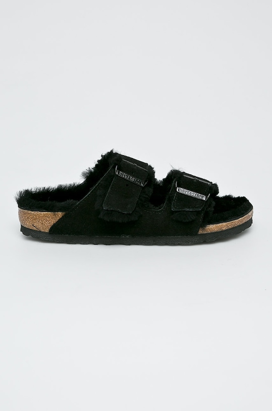 Birkenstock papuci de casă Arizona Fur negru 752663