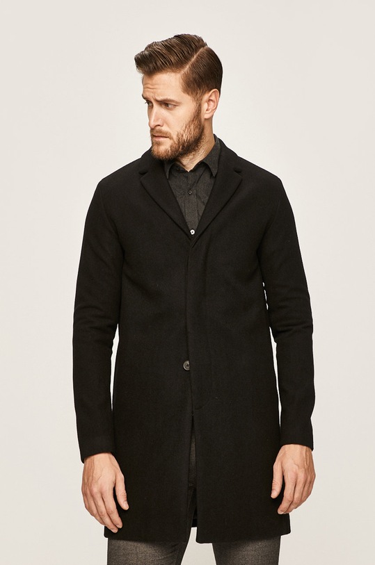 Selected Homme - Palton cu captuseala negru 16063103