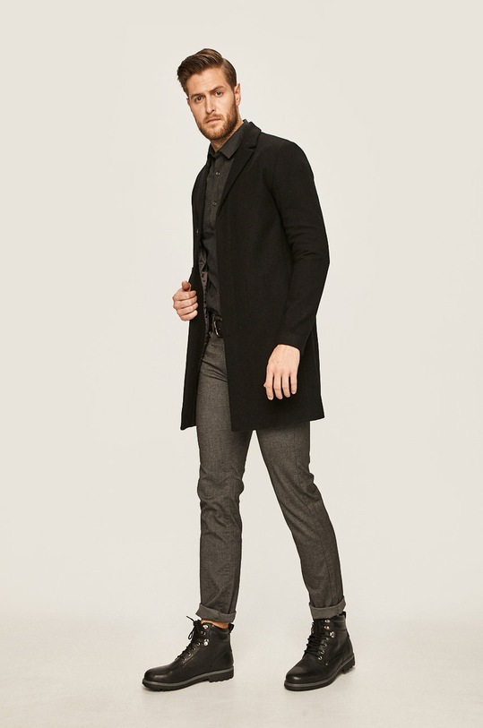 Selected Homme - Palton 16063103 negru AW19