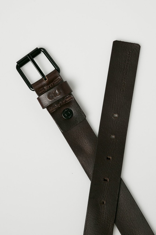 Calvin Klein Jeans - Kožený opasok K50K504166 hnedá AA00