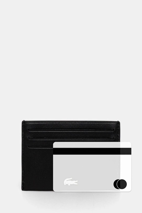Lacoste - Δερμάτινο πορτοφόλι μαύρο NH1346FG