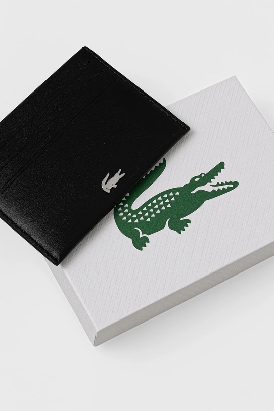 Αξεσουάρ Lacoste - Δερμάτινο πορτοφόλι NH1346FG μαύρο