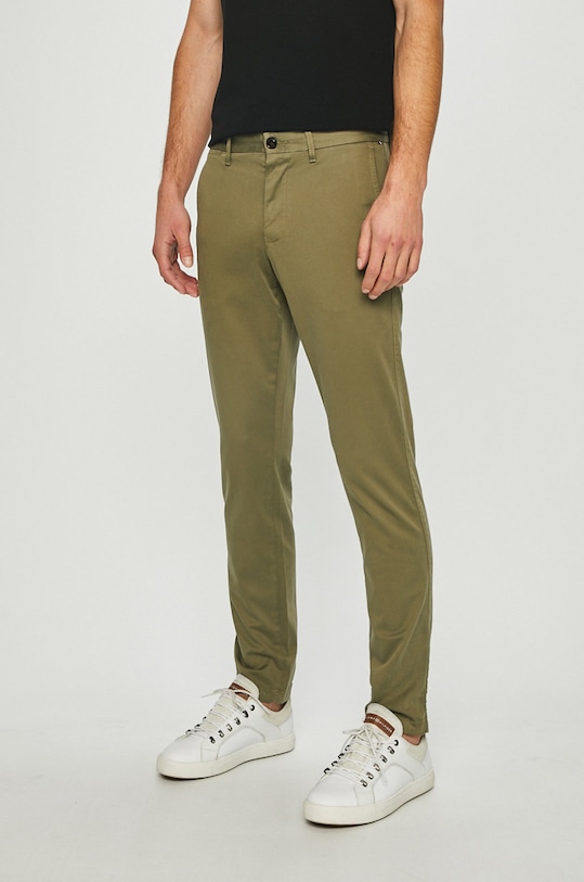 Tommy Hilfiger - Παντελόνι με ελαστάν πράσινο MW0MW08644