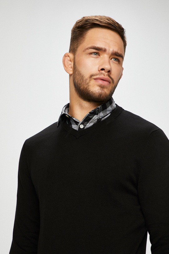 Jack & Jones - Sweter szpic czarny 12137194