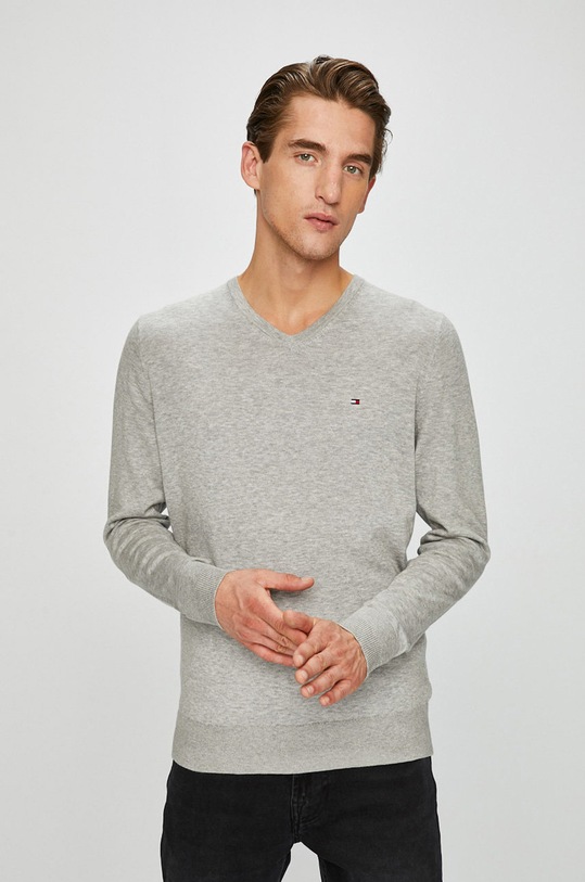 Tommy Hilfiger Pulover subtiri gri MW0MW04979