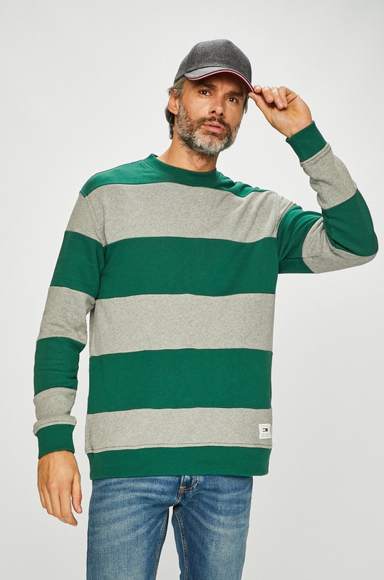 Tommy Jeans - Mikina jednofarebný tyrkysová DM0DM05168