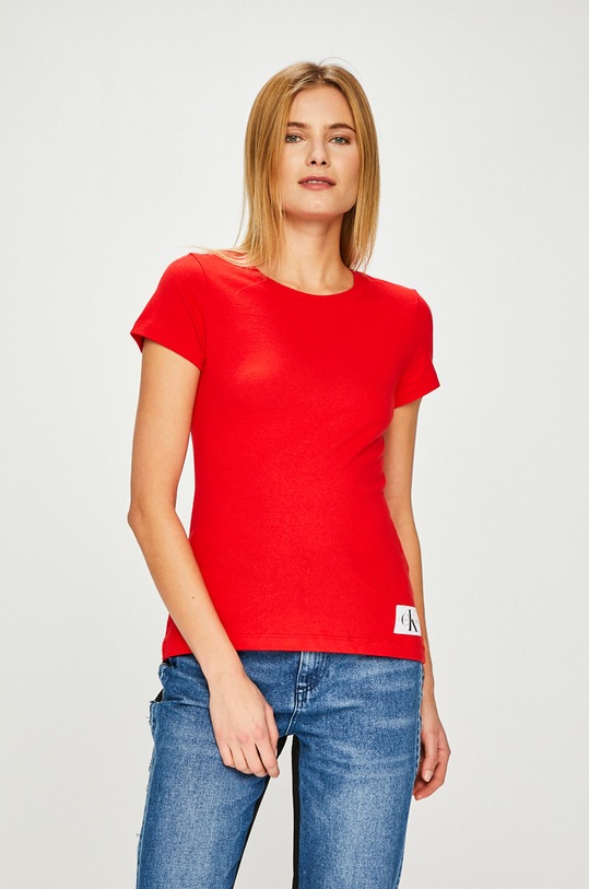 Calvin Klein Jeans - Top uni rosu J20J207841