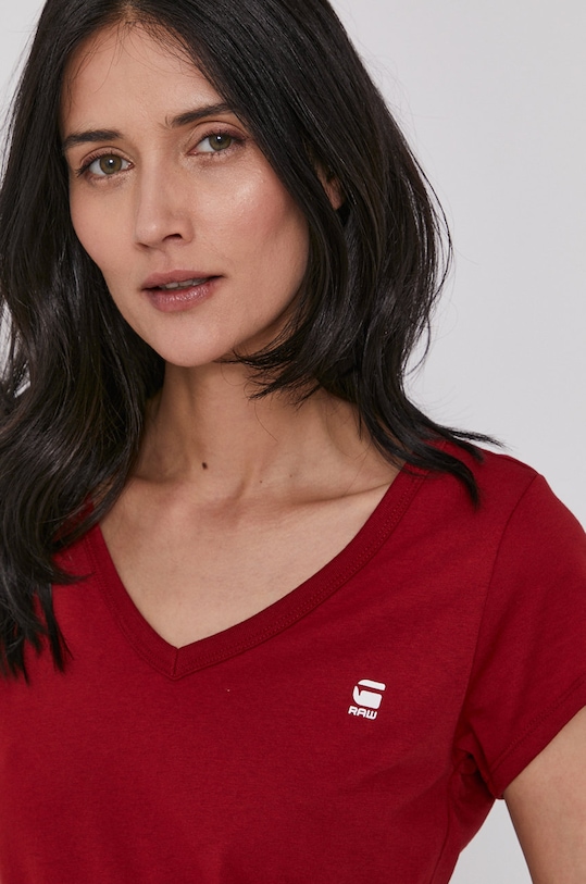 G-Star T-shirt D04434.2757 bordowy D04434.2757