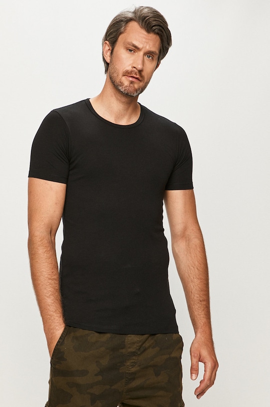 Jack & Jones - T-shirt z elastanem czarny 12058529