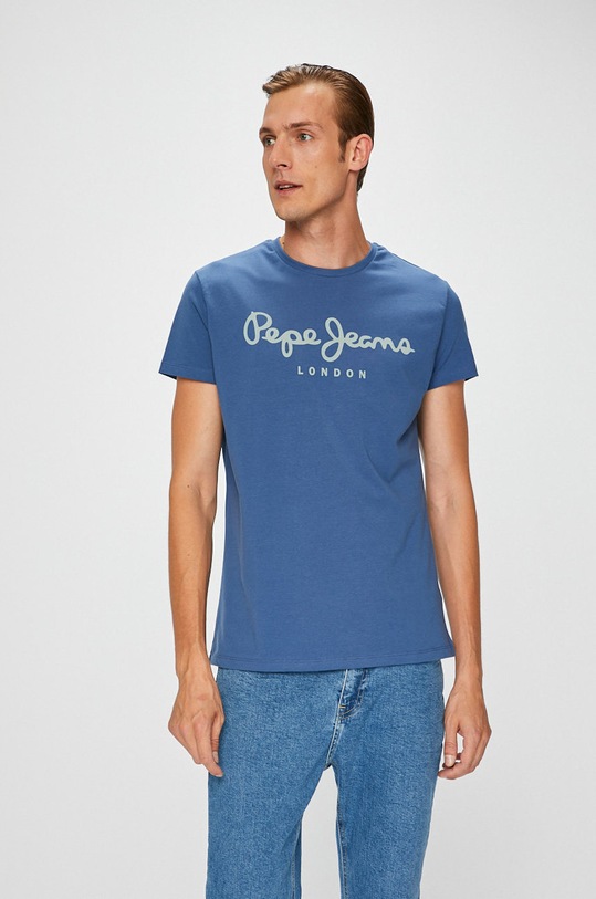 Pepe Jeans - Pánske tričko s elastanom modrá PM501594...