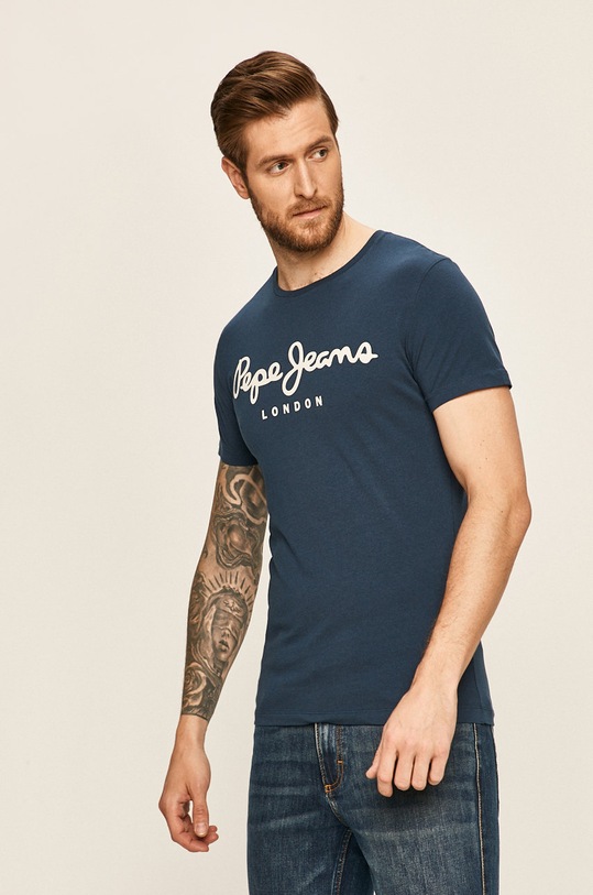 Pepe Jeans - Pánske tričko s elastanom tmavomodrá PM501594...