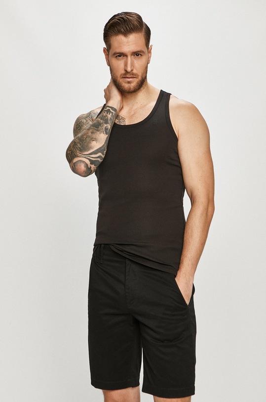 G-Star - Tričko (2-pak) jednofarebný čierna D07206.124