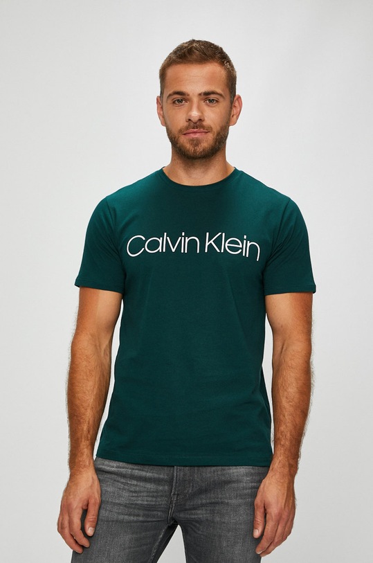 Calvin Klein - Tričko potisk tyrkysová K10K103078