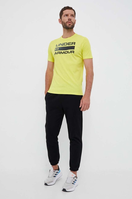 Under Armour t-shirt treningowy Team Issue Wordmark 1329582 żółty AW24