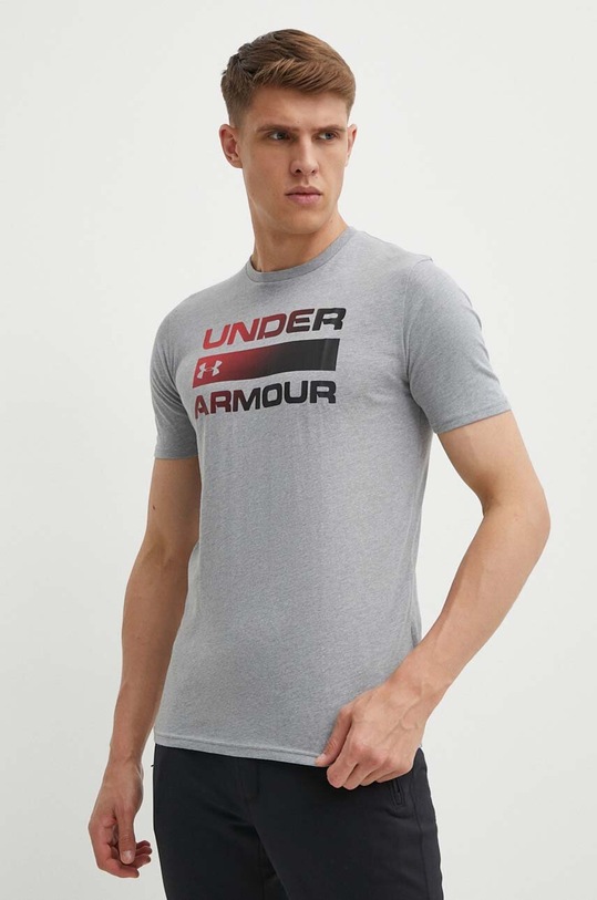 Under Armour tricou de antrenament Team Issue Wordmark print gri 1329582