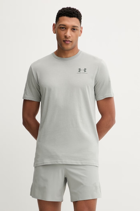 Тениска за трениране Under Armour SPORTSTYLE LEFT CHEST стандартна сив 1326799