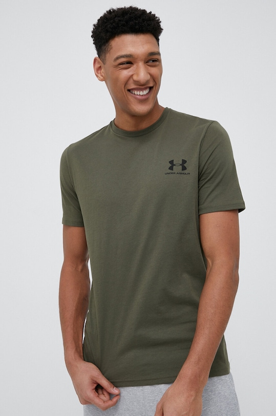 Under Armour t-shirt treningowy SPORTSTYLE LEFT CHEST 1326799 zielony AW25