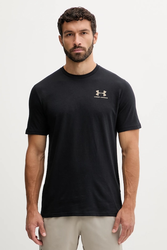 Under Armour t-shirt treningowy SPORTSTYLE LEFT CHEST czarny 1326799