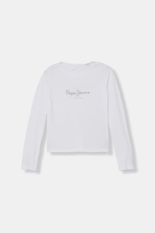 Pepe Jeans longsleeve dziecięcy Hana z elastanem biały PG501364