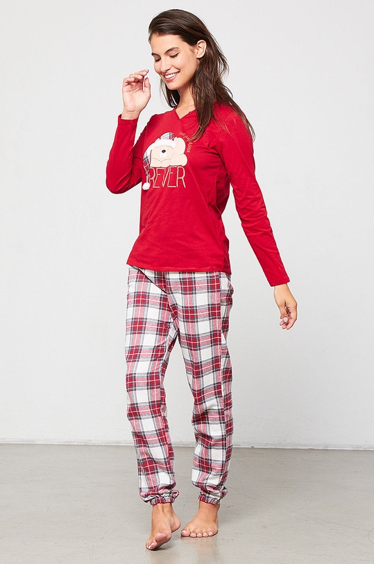 Etam pantaloni de pijama Cozy rosu 651406464