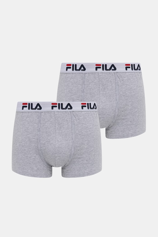 Fila bokserki dopasowane męskie z bawełną 2-pack dzianina szary FU5016/2