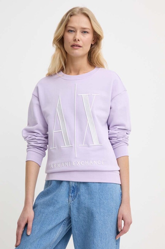 Armani Exchange mikina fialová 8NYM02.YJ68Z