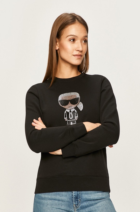 Karl Lagerfeld - Felső aplikációval fekete 96KW1821