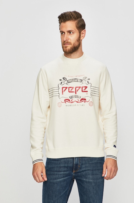 Pepe Jeans - Mikina bez kapuce bílá PM581634