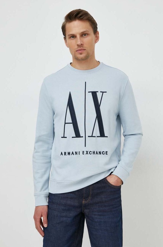 Armani Exchange bluza aplikacja niebieski 8NZMPA.ZJ1ZZ