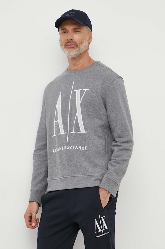 Dukserica Armani Exchange s elastinom siva 8NZMPA.ZJ1ZZ