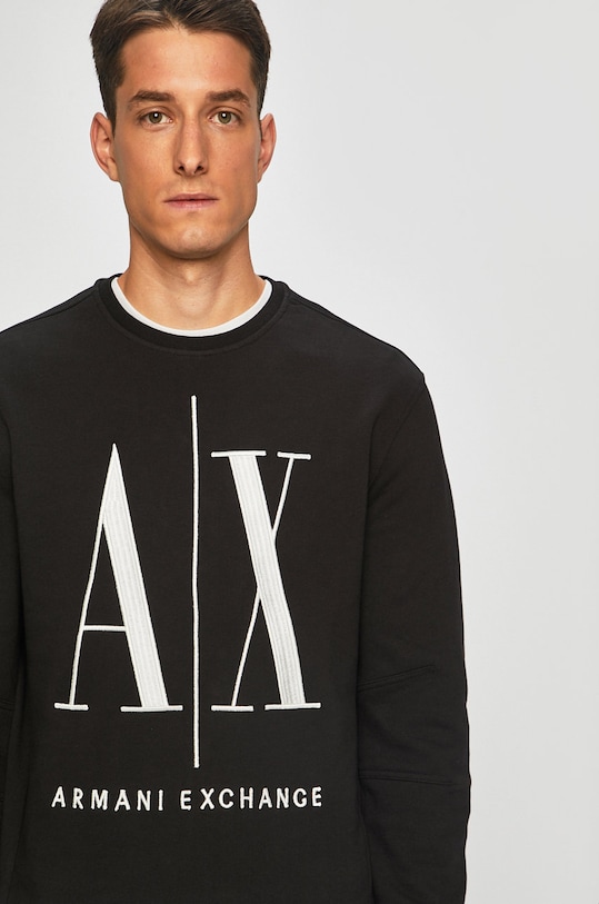 Armani Exchange - Кофта з еластаном чорний 8NZMPA.ZJ1ZZ