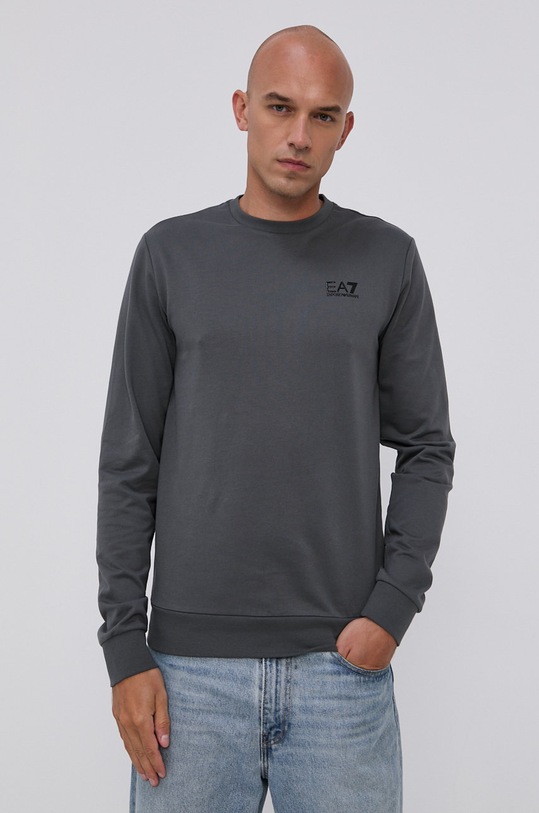 Mikina EA7 Emporio Armani bez kapuce šedá PJ05Z.8NPM52