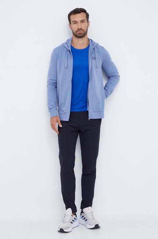 Bavlnená mikina EA7 Emporio Armani PJ05Z.8NPM03 modrá SS24