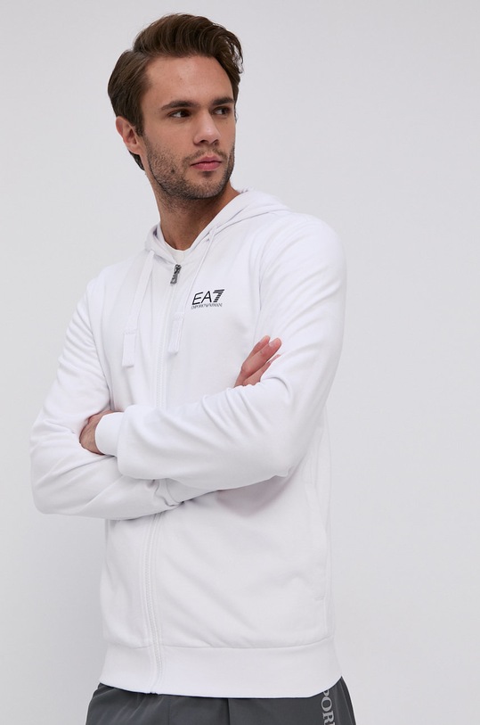 Mikina EA7 Emporio Armani s kapucí bílá PJ05Z.8NPM03