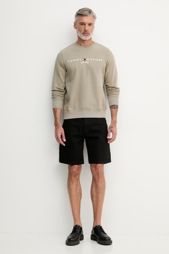 Tommy Hilfiger μπλούζα ανδρική με βαμβάκι MW0MW11596 πράσινο SS26