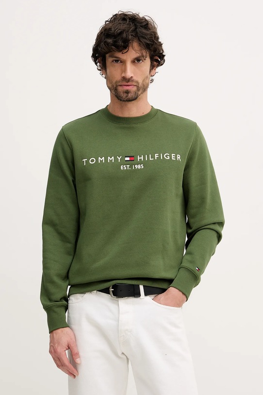 Tommy Hilfiger bluza aplikacja zielony MW0MW11596
