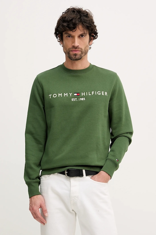Tommy Hilfiger felső aplikációval zöld MW0MW11596