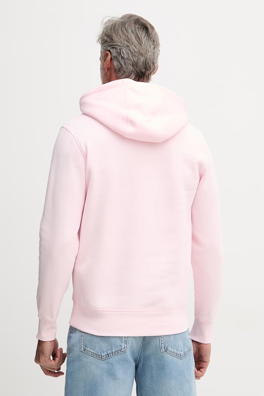 Ρούχα Tommy Hilfiger Μπλούζα με κουκούλα ανδρική με βαμβάκι MW0MW11599 ροζ