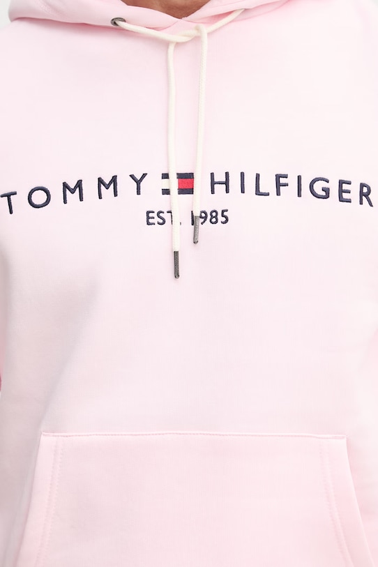 Tommy Hilfiger Μπλούζα με κουκούλα ανδρική με βαμβάκι MW0MW11599 ροζ