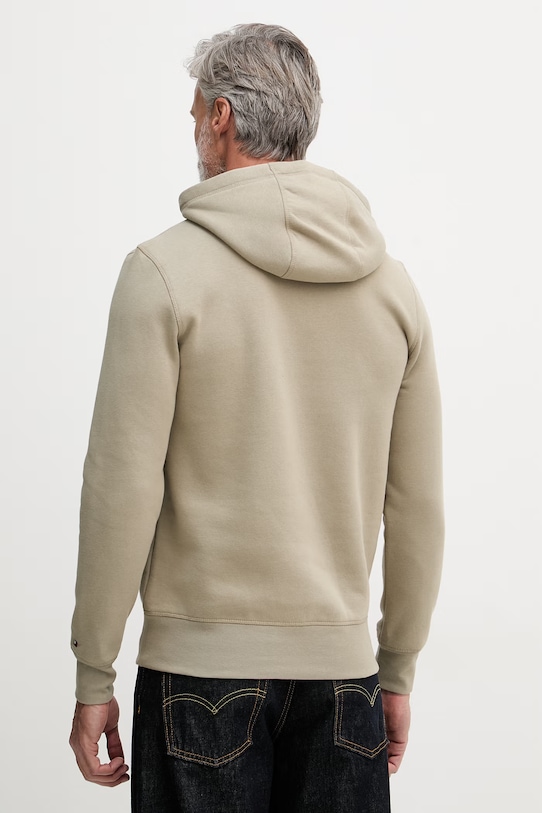 Tommy Hilfiger суичър с качулка мъжки с памук MW0MW11599 зелен SS26