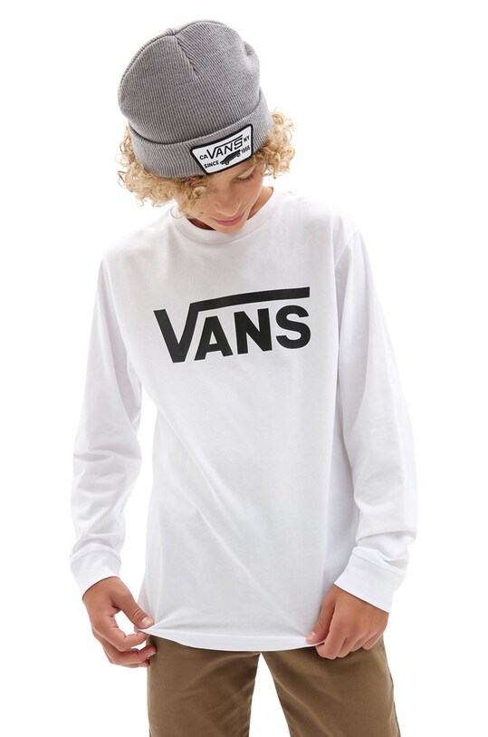 Vans - Longsleeve copii 122-174 cm print alb VN000XOIYB21