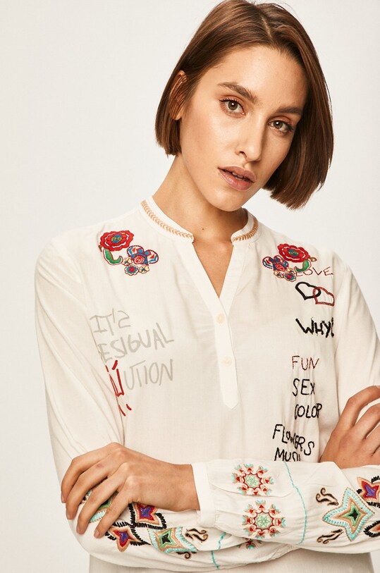Desigual - Blúzka viskóza biela 19WWBW07
