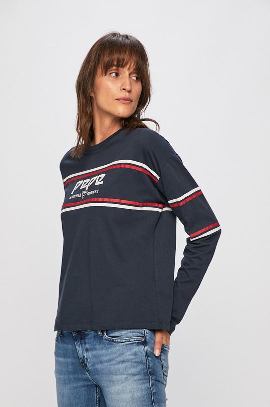 Pepe Jeans - Tričko s dlouhým rukávem kulatý námořnická modř PL504157