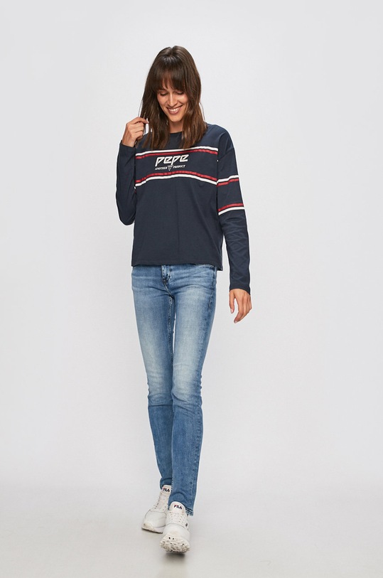 Pepe Jeans - Tričko s dlouhým rukávem PL504157 námořnická modř AW19